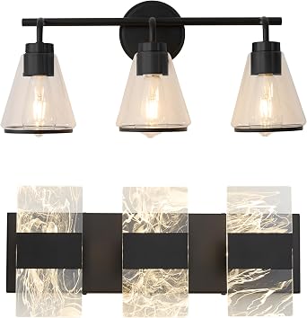 Bathroom Light Fixtures Over Mirror & Modern LED Bathroom Light Fixtures 3-Light Chrome Vanitys Lights