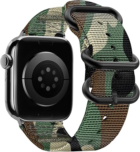 Miniatura 16 de Youther Correa de nailon compatible con Apple Watch Band de 1.654 in 1.732 in 1.772 in 1.811 in 1.929 in 1.496 in 1.575 in 1.614 in, correa Azul