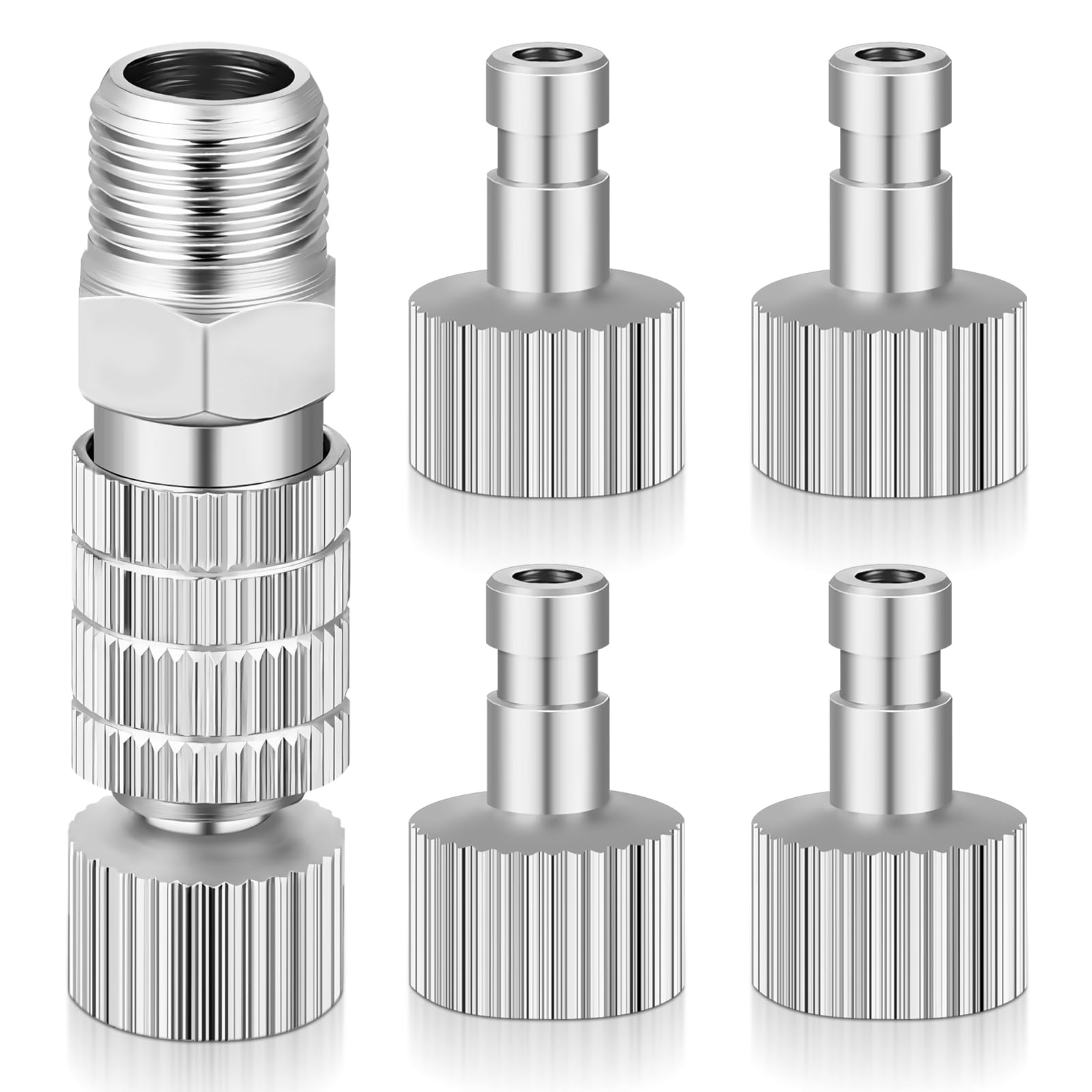 5 PCS 1/8 Inch Male Fitting Adapters and Female Connector Adjustment Control Valve Airbrush Hose, Airbrush Accessories