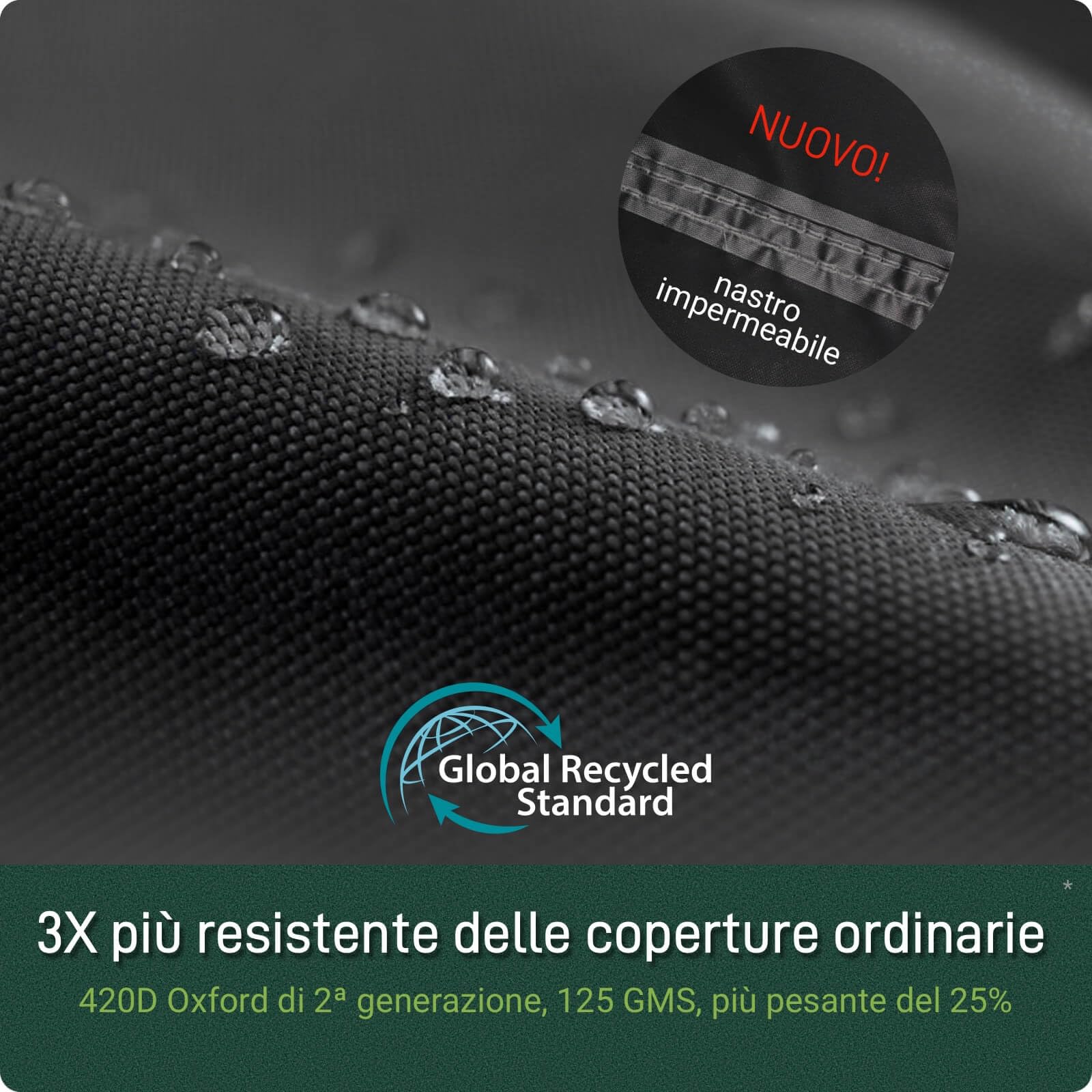 AWNIC Copertura Sedie Esterno Impermeabile, Antivento e Antipolvere, Resistente ai Raggi UV Copri Sedie da Giardino 420D Poliestere Adatto per Sedie Plastica Esterno Impilabili 65x75x85/120cm