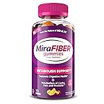 MiraFIBER Gummies from the Makers of MiraLAX, 8g of Daily Fiber Per Serving, Metabolism Support with B Vitamins, Gut Health for Men & Women, Prebiotic Fiber Gummies for Adults, Mixed Fruit Flavor 72Ct