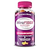 MiraFIBER Gummies from The Makers of MiraLAX, 8g of Daily Fiber Per Serving, Metabolism Support with B Vitamins, Gut Health for Men & Women, Prebiotic Fiber Gummies for Adults, Mixed Fruit Flavor 72Ct