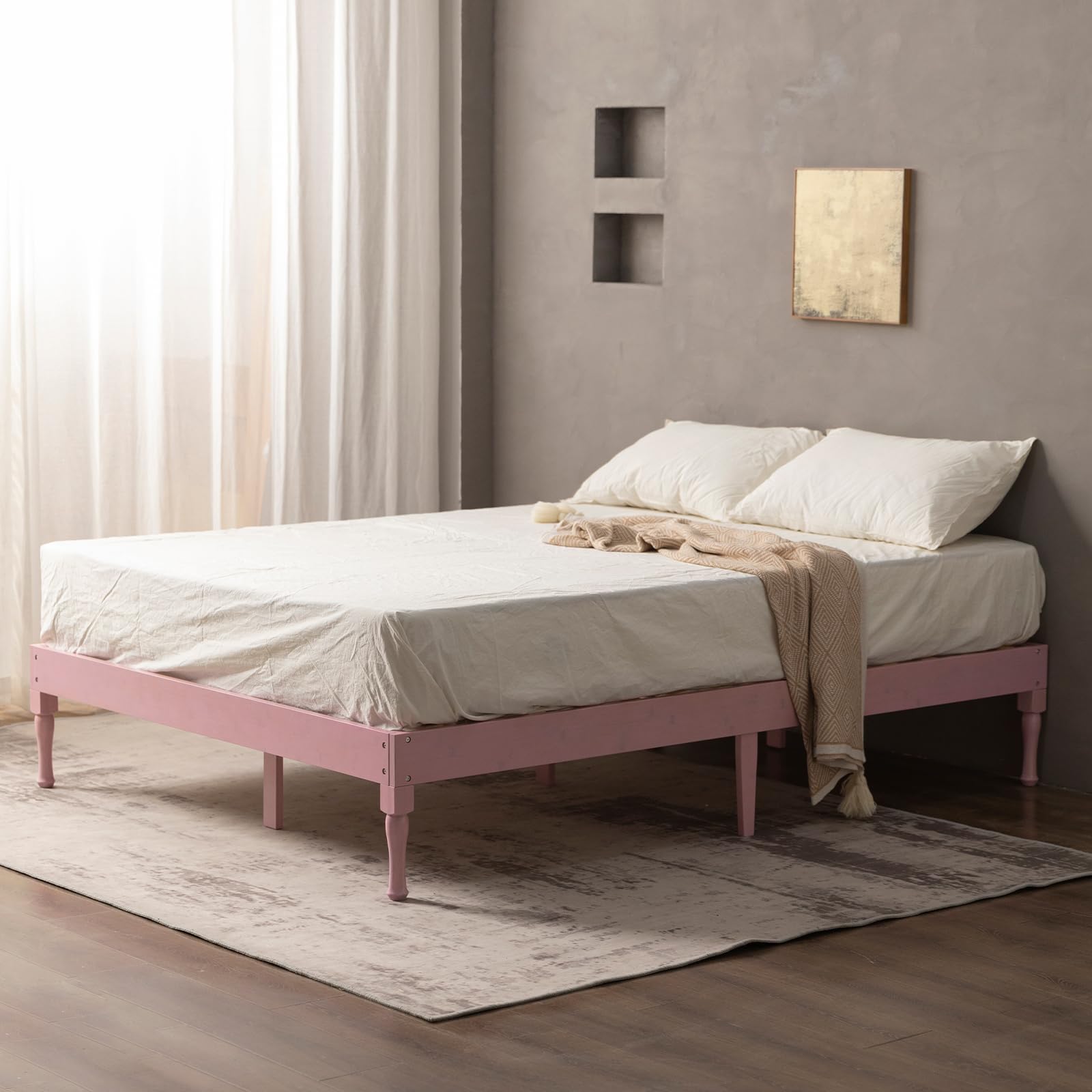 Amazon.com: GTNSAFP 14 inch Bamboo Bed Frame, Wooden Support