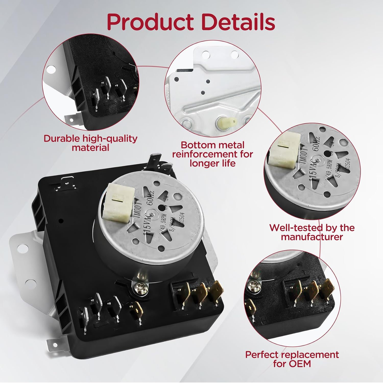 Dryer Timer Replace WGD4950HW0 WGD4800XQ1 WGD4815EW0 WGD4815EW3 WGD4815EW1 WGD4910XQ1 MGDC215EW0 MGDC215EW1 MGDC300BW0 WGD4800BQ1 WGD4916FW1 7MWGD9919EM0 WGD4850XQ1 7MWGD1730JQ0 WGD4850XQ0