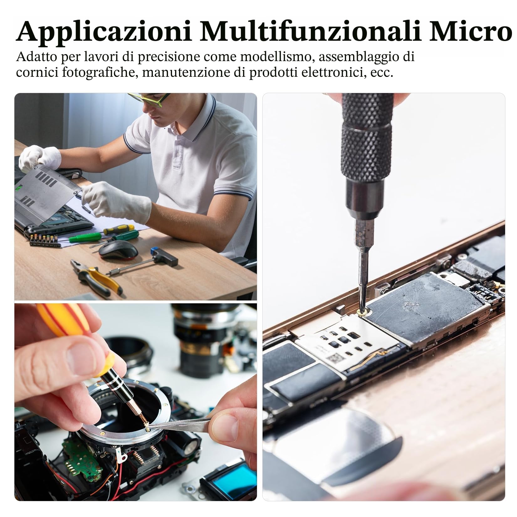 1660 Pz M2 Viti per Legno, Set diViti Autofilettanti per Legno, Piccole Viti a Testa Piatta a Croce, Kit AssortimentoViti a Testa Svasata Croce per Cartongesso Plastica Mobili Modellismo(Oro)