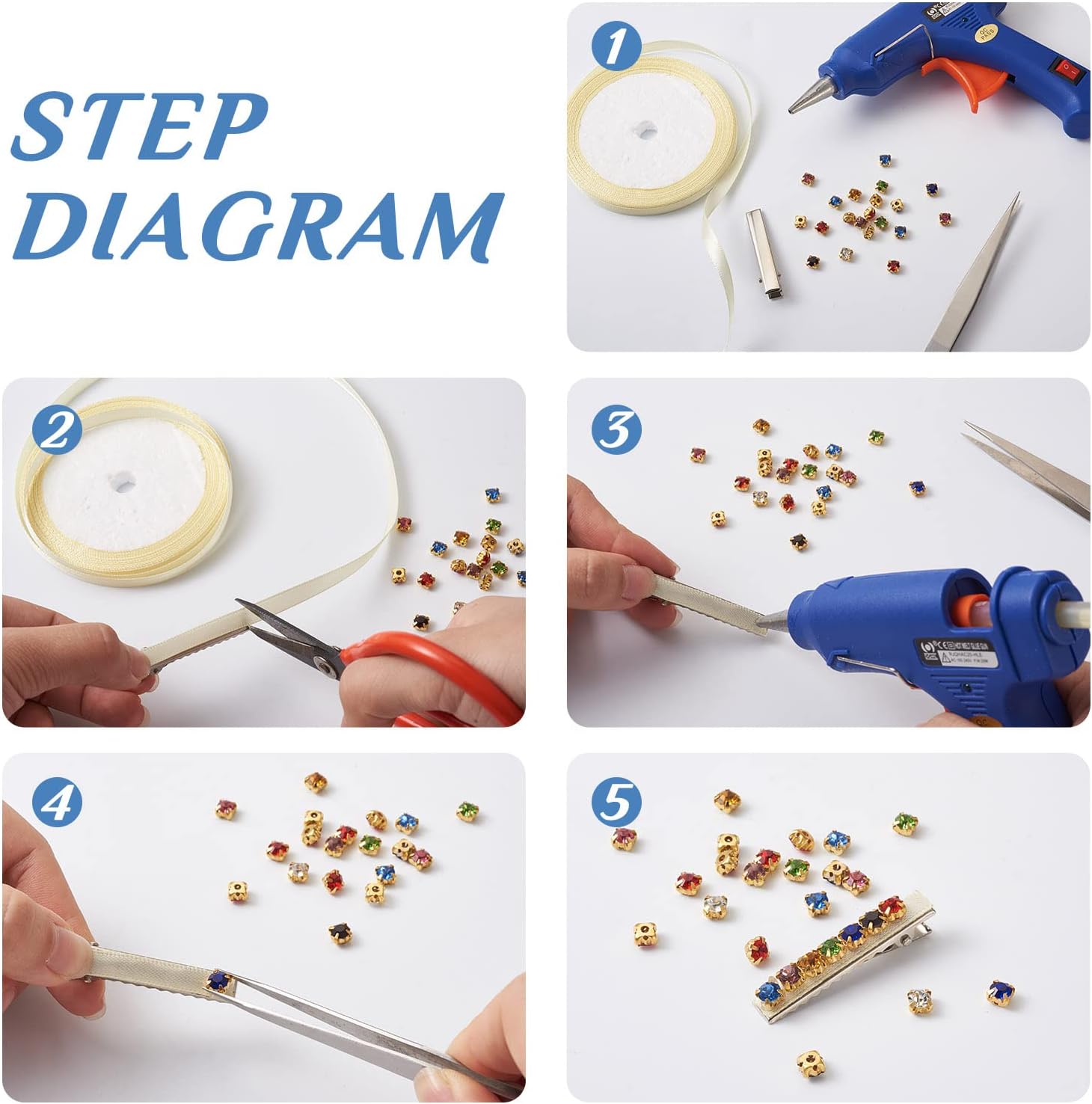 Pandahall About 900Pcs Faceted Sew on Rhinestone 27 Style Flat Round Crystal Gems Mental Flatback with Golden Claw for Costume, Clothes, Garments, Dress, Earring, Belt and Shoes
