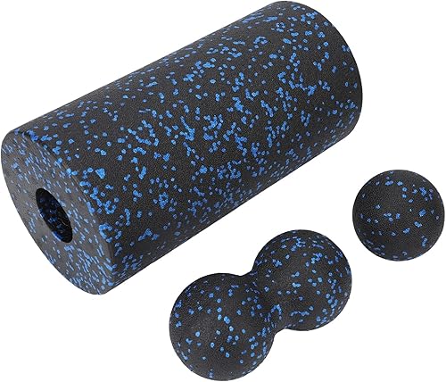 Rodillo de espuma, juego de rodillos de espuma 3 en 1 para aliviar el dolor de espalda, ejercicio, yoga, terapia física, masaje profundo, ajuste
