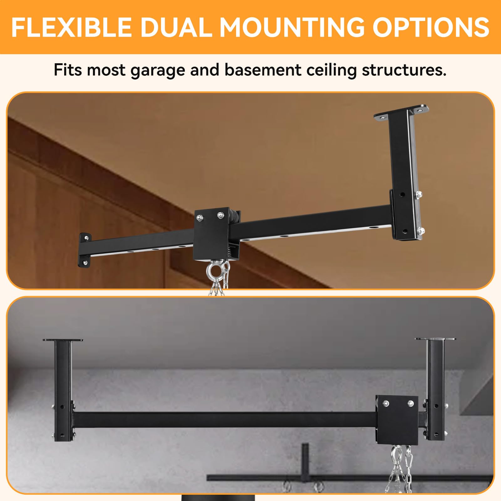 Soporte de techo de pared con sistema de rodillos, capacidad ajustable de 300 libras, soporte deslizante para boxeo, kickboxing, entrenamiento de artes marciales mixtas