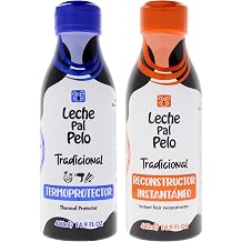 Leche Pal Pelo Traditional Kit for Women - 2 Pc Kit 14.9oz Thermal Protector, 14.9oz Instant Hair Reconstructor