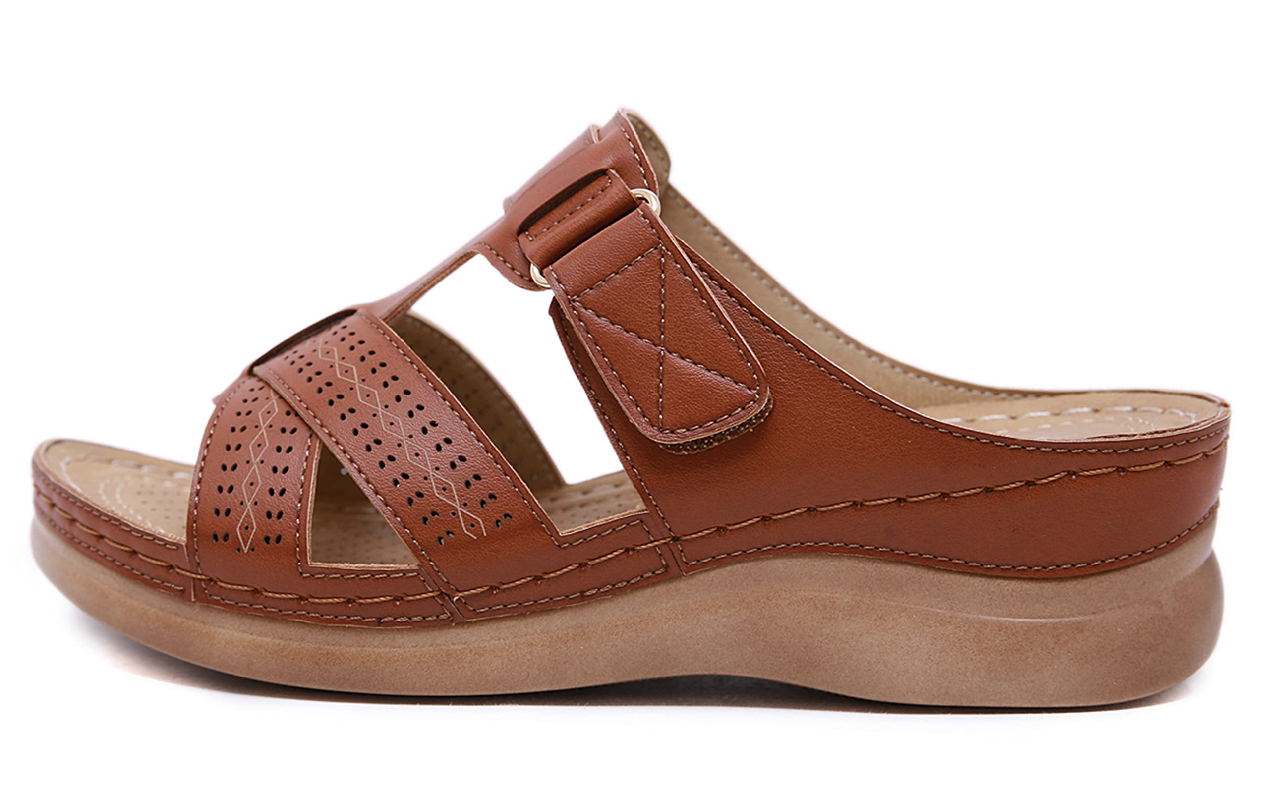 SMajong Ciabatte Donna Ortopedico Estive Moda Pantofole Donna Sandali Punta Aperta Con Zeppa Antiscivolo Scarpe Spiaggia