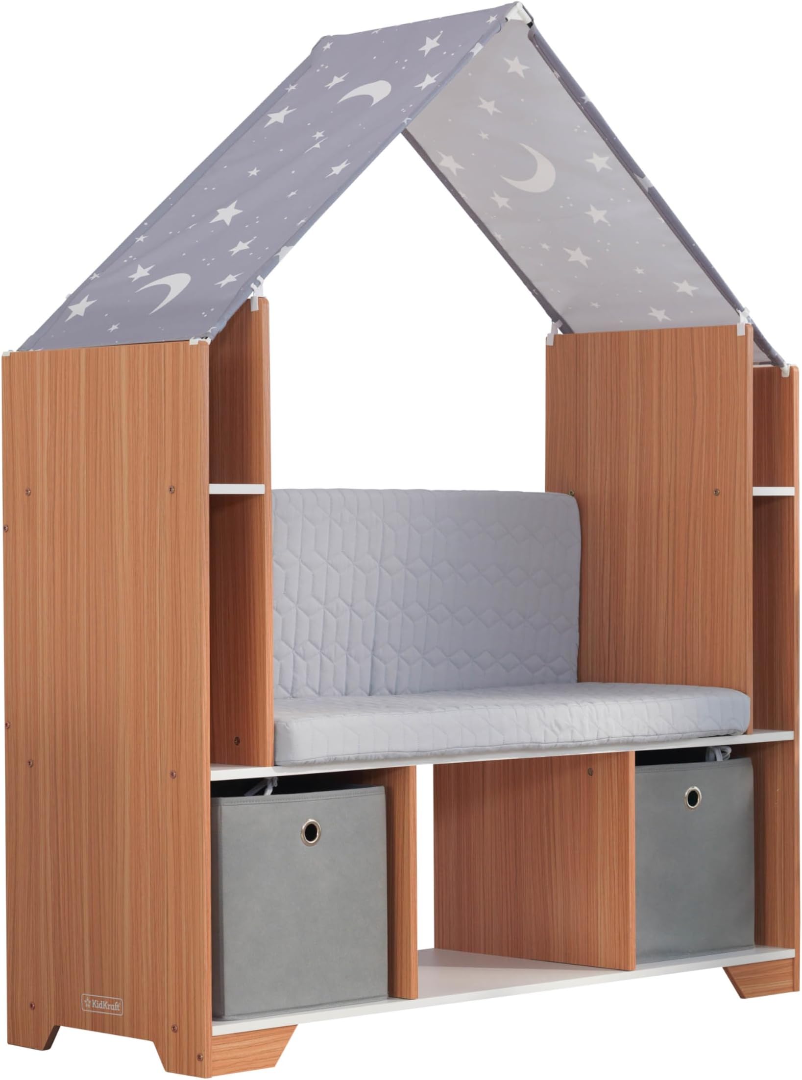 KidKraft Little Dreamer Deluxe Reading Nook, Children's Bookcase Furniture with Storage Bins