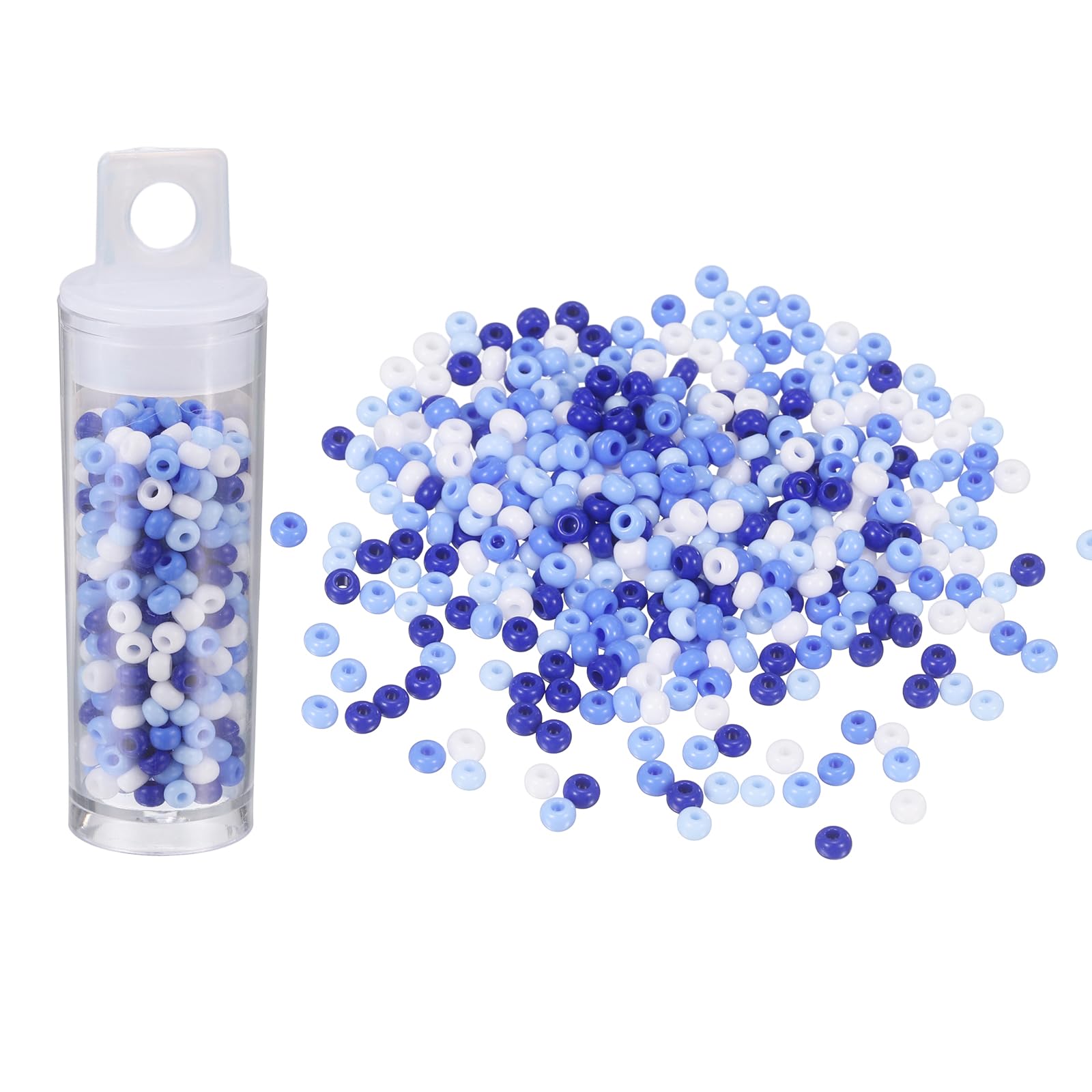 sourcing map 360 Pcs Glass Seed Beads Bulk, 3mm Mini Loose Glass Bugle Beads for DIY Earrings, Necklaces, Bracelets, Jewelry Making, Dark Brown — image 1