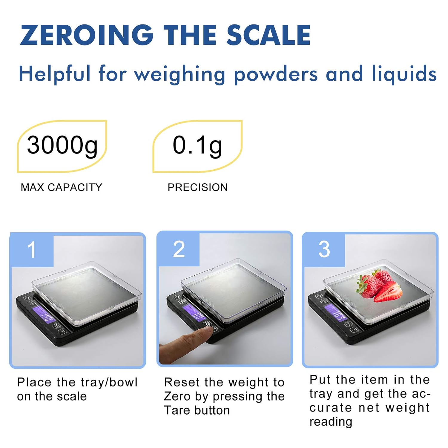Hоt Dеаlѕ KitchenTour Digital Kitchen Scale - 3000g/0.1g High Accuracy Precision Multifunction Food Meat Scale with Back-Lit LCD Display(Batteries Included)