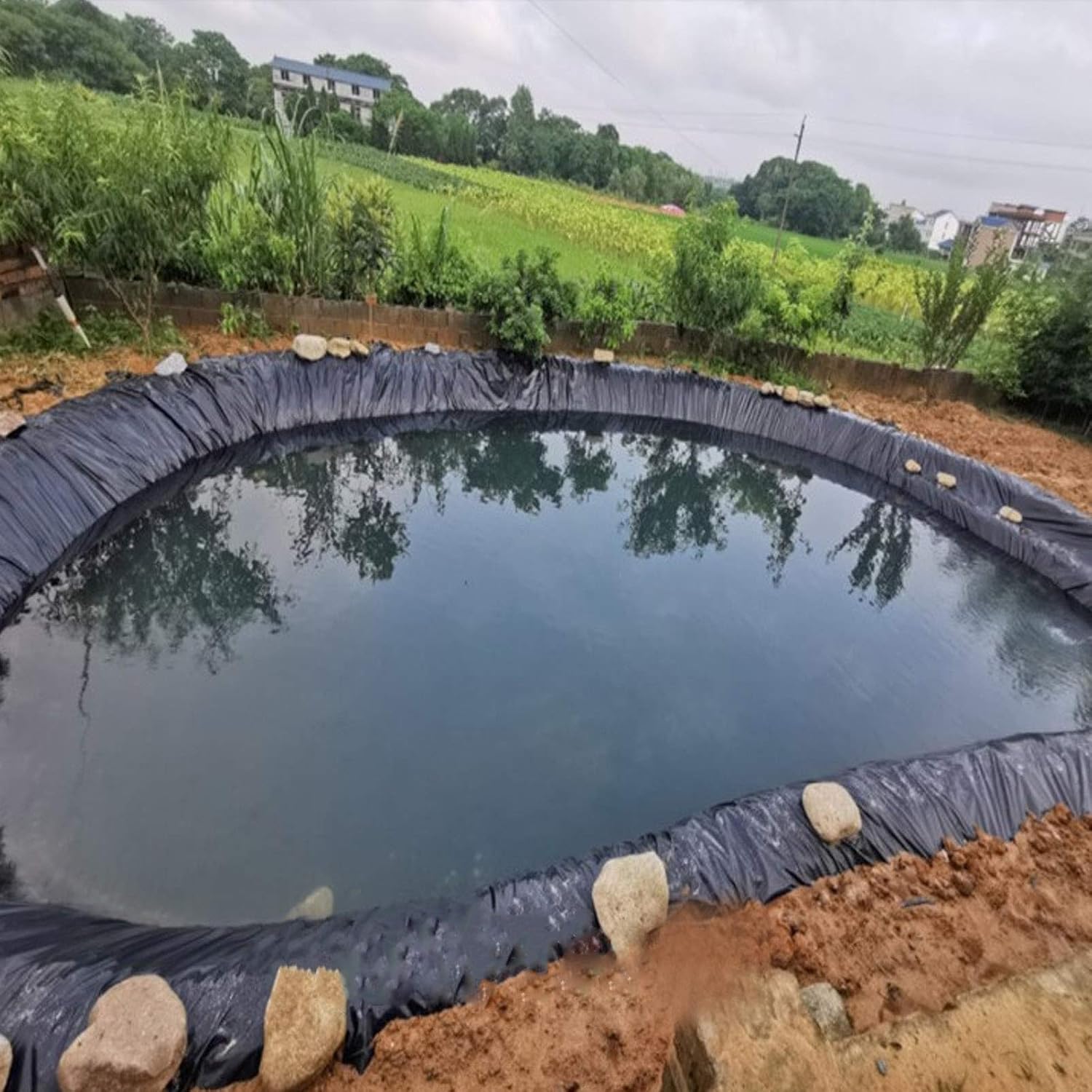 0.2mm Heavy Duty Pond Liners - Durable Polythene Plastic Sheeting, Damp Proof Membrane for Garden Pools, Reinforced Landscaping & Water Features