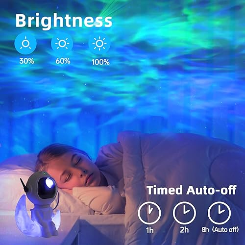 Miniatura 3 de OIOENDGSS Space Buddy Galaxy Projector, Astronaut Nebula Projector, Ceiling Star Projector for Kids, Crescent Moon LED Night Light, with Remote,