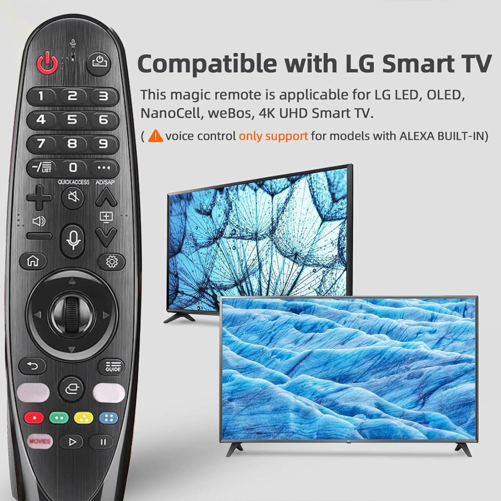 NCONCO Replacement Remote Control AKB75855501 Voice Magic Compatible for LG Magic Smart TV Voice Magic Remote AKB75855501 for LG AN-MR20GA AN-MR19BA Smart TV - Image 4