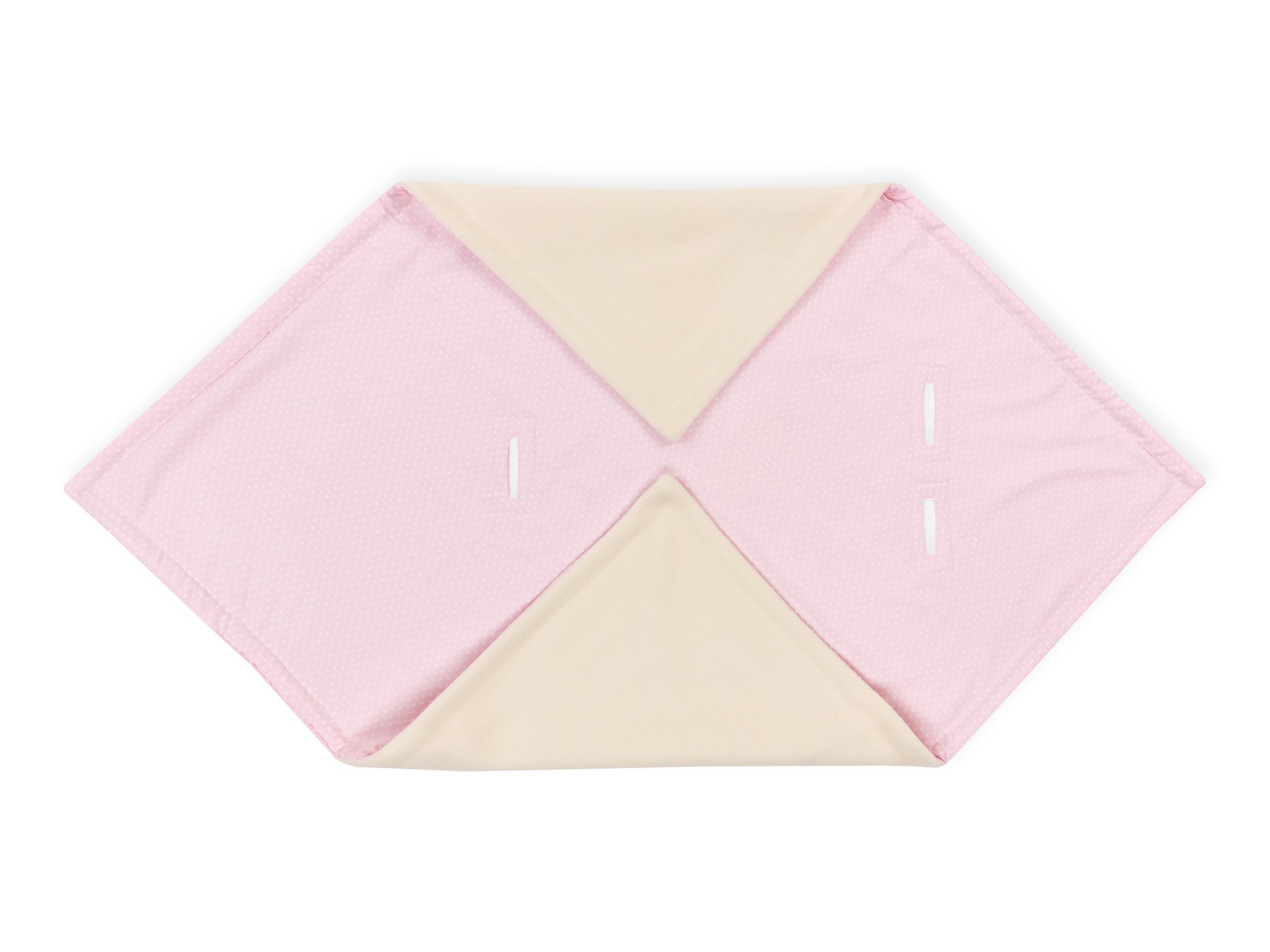 KraftKids Manta para capazo de bebé con lunares blancos sobre rosa, 100 x 100 cm, manta de forro polar suave y cálida