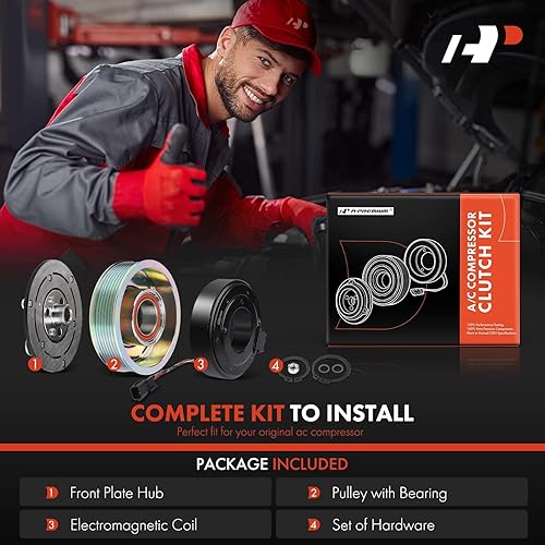 Miniatura 2 de A-Premium Kit de embrague de compresor de aire acondicionado compatible con Infiniti Q50 2014-2022, Q60 2017-2022, 2.0L 3.0L 3.5L 3.7L