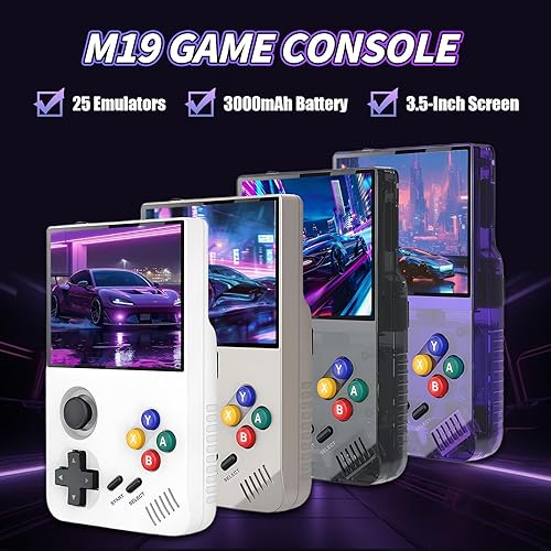 Miniatura 3 de M19 - Consola de juegos retro 256G, consola de mano emulador con 40000 juegos retro incorporados, 25 emuladores, sistema EmuELEC, pantalla LCD HD de
