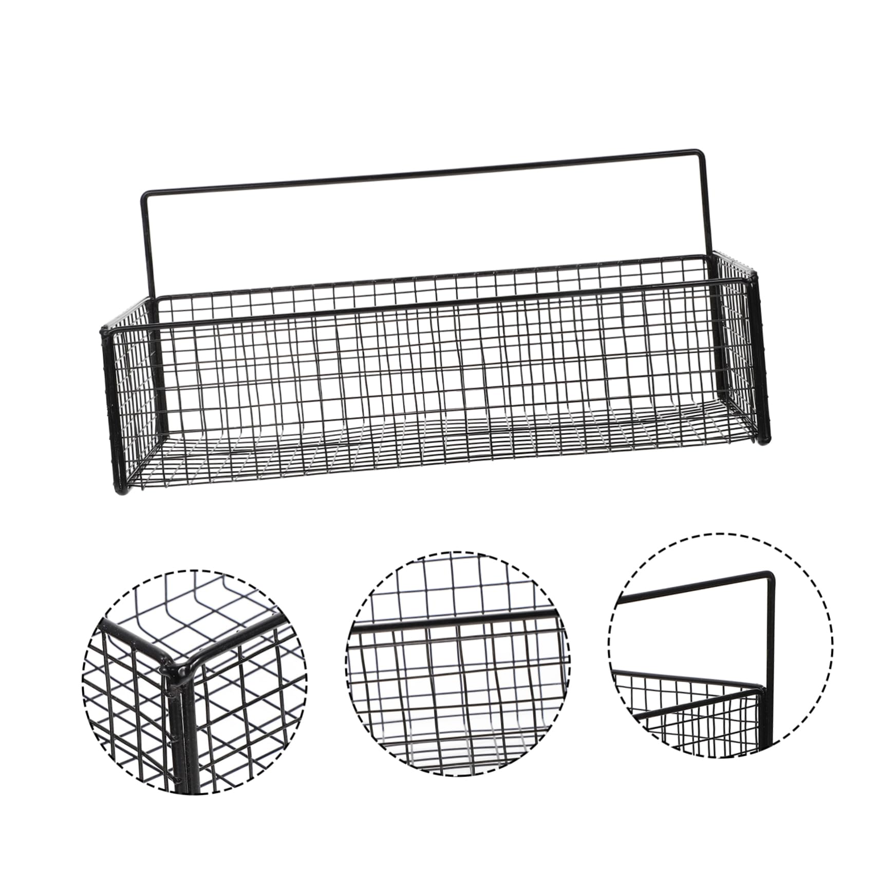 Cesta Colgante de Pared de Hierro para Cocina, Negra, Práctica | Verduras y Jengibre, Almacenamiento Ordenado, Estable y Fiable, Resistente al Óxido
