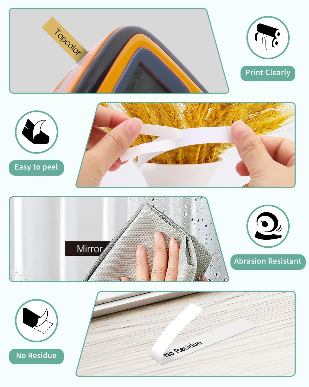 Paquete de 6 cintas laminadas blancas de 12 mm compatibles con Brother Tze-231 Tze-931 Tze-831 Tze-233 Tze-334 Tze-335 P Touch Tape Tze Tz de 12 mm de color para PTH110 PTD220 PTD210 PTD44 00