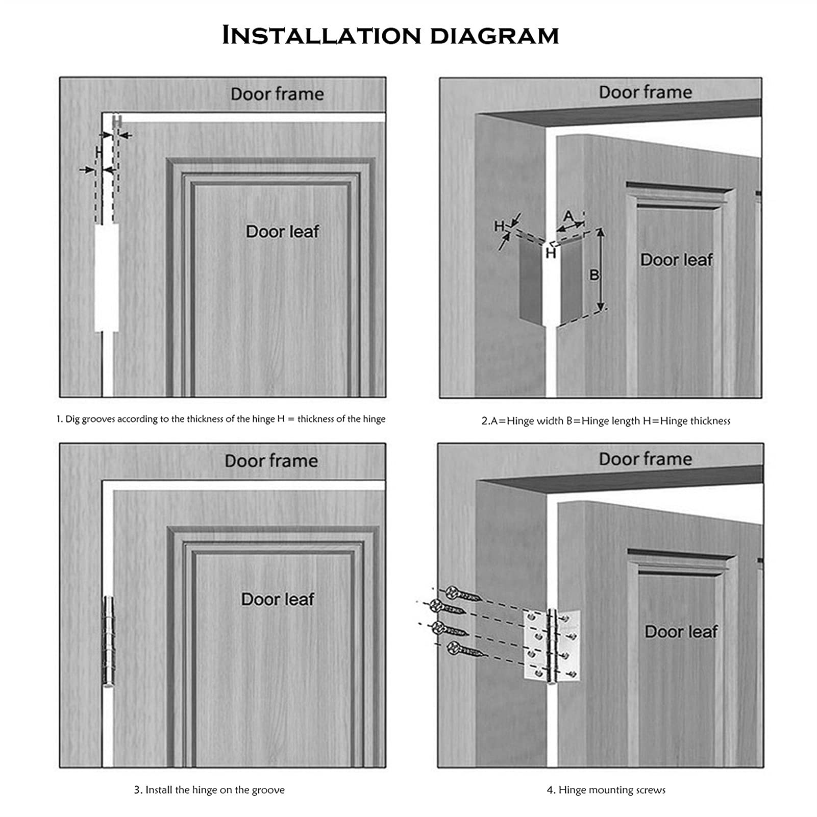2 piezas de bisagras de puerta de latón macizo de 4 pulgadas, bisagras de puerta con rodamiento de bolas, utilizadas for puertas de dormitorio, puertas de oficina, etc.