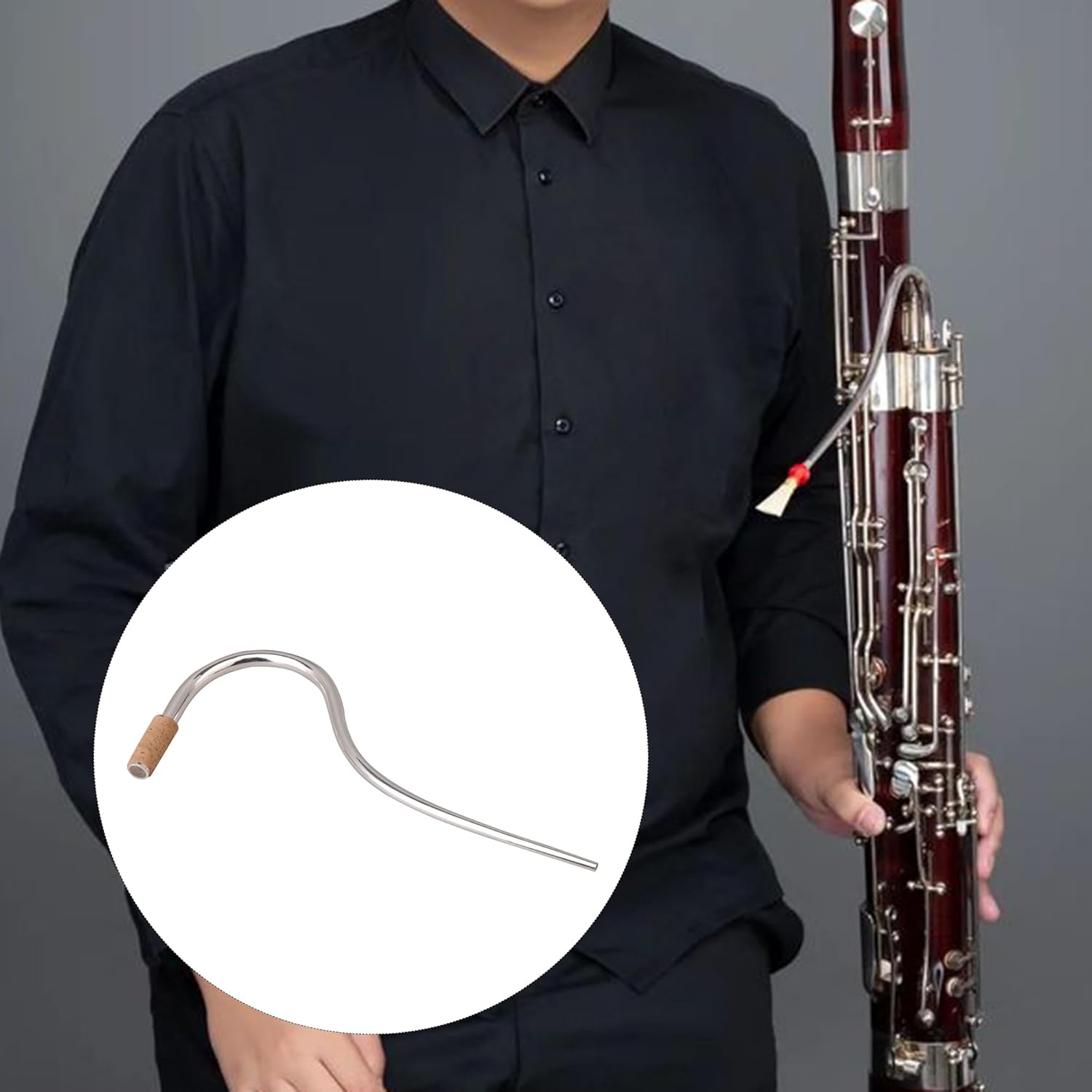 Silver Length 21.5cm Bassoon Bocal Crook Bassoon Mouthpiece Instrument Accessories