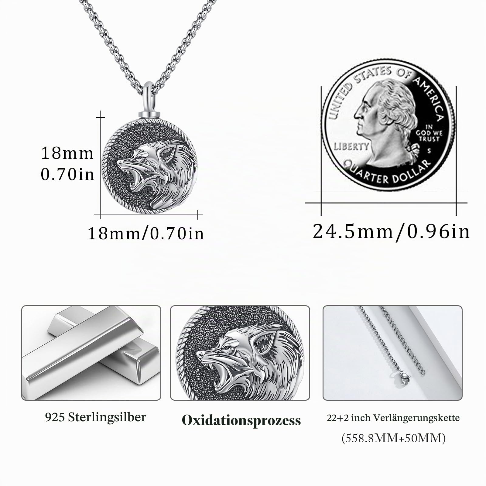 Medaillon und Urne Halskette 925 Sterling Silber Pferd/Baum des Lebens/Herz Medaillons Herz/Teardrop/Sonnenblume/Hundepfoten Urne Anhänger Kette Keepsake Schmuck
