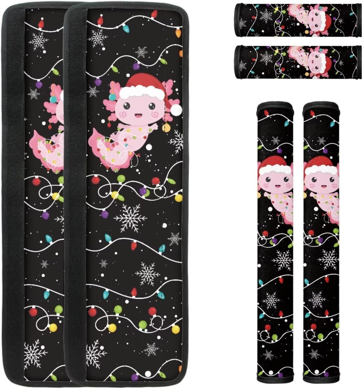 Axolotl Cute Door Handle Covers for Fridge Christmas Refrigerator Handle Cover Set of 6 Washable Kitchen Appliance Handles Door Cloth Protectors for Microwave Oven Dishwasher