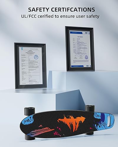 Miniatura 6 de Monopatín Eléctrico con Motor de 350W, Eboard de 27" con Control Remoto, 4 Modos Máx 10Mph, Plataforma de 8 Capas, Monopatines Eléctricos para