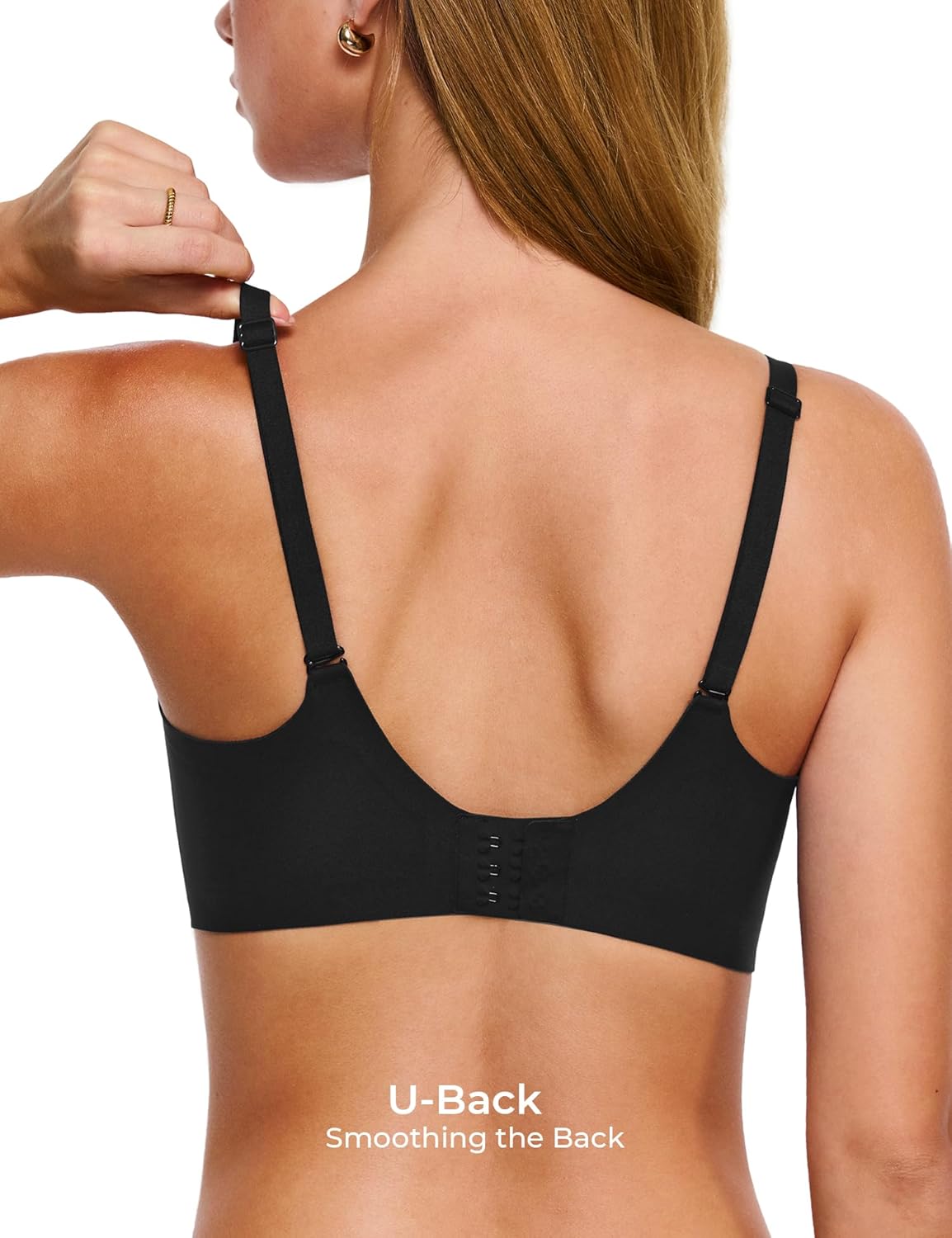 Bras for Women, No Underwire Full Coverage V Plunge Bra Wireless Seamless Comfort Bralette T-Shirts Everyday Bras - Image 5