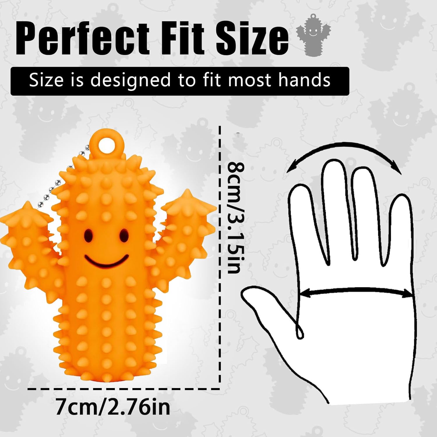Zabawka sensoryczna dla dorosłych, kaktus, Fidget Toys, breloczek do kluczy, zabawka sensoryczna, zabawka adhd, spiky, Grippie Stim brelok, Pain zabawki antystresowe do redukcji stresu i