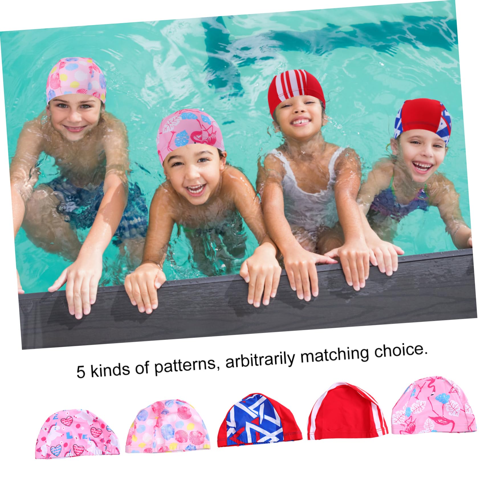 BESPORTBLE 2 Set Di Cuffie Da Nuoto Elasticizzate Per Bambini Per Ragazzi E Ragazze in Poliestere Per Bambini 5 Pezzi*2