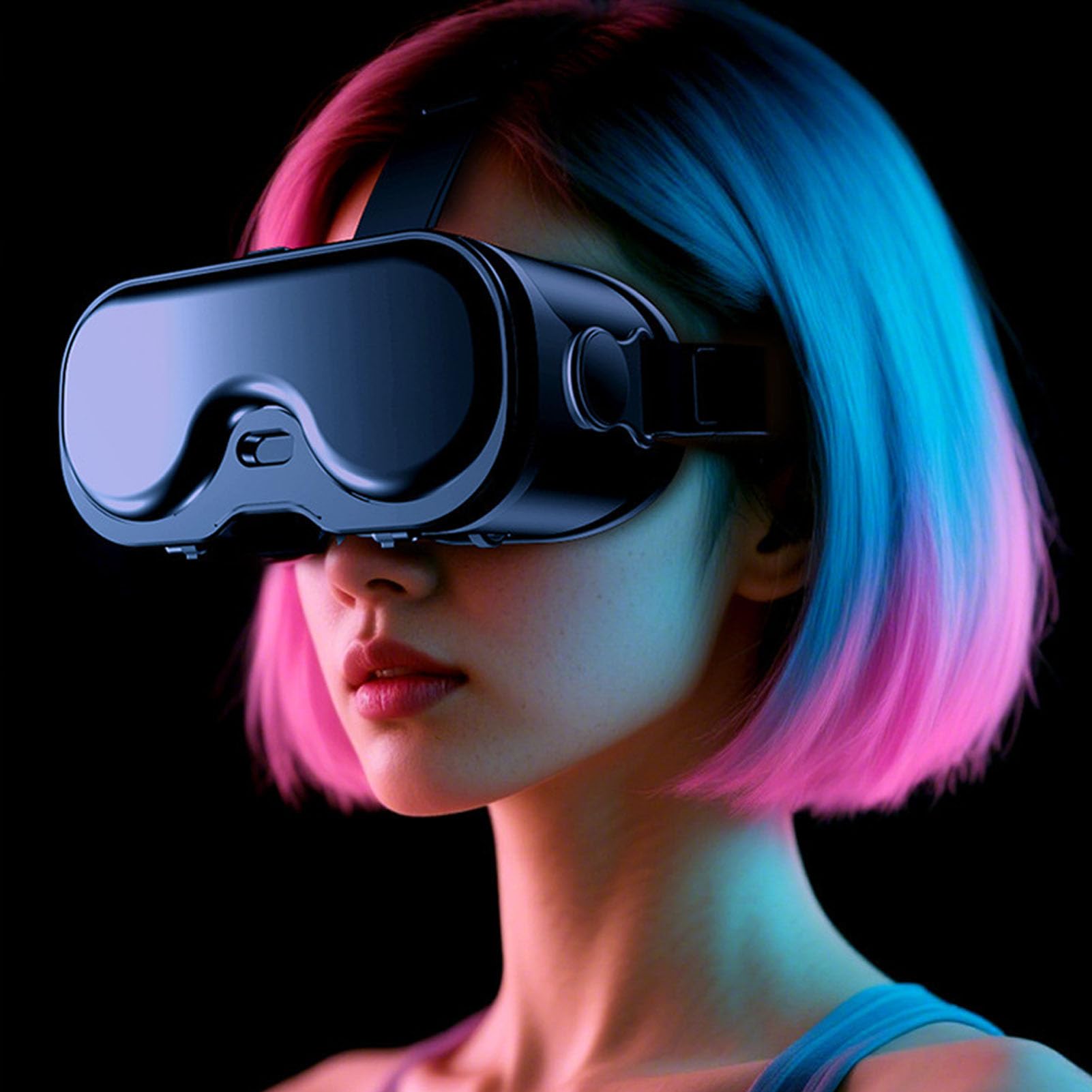 Fockety Cuffie VR, FOV 120° Occhiali Protettivi per realtà Virtuale Anti Luce Blu, Occhiali 3D VR con Controller Bluetooth e Lenti Regolabili per TV, Film, Videogiochi