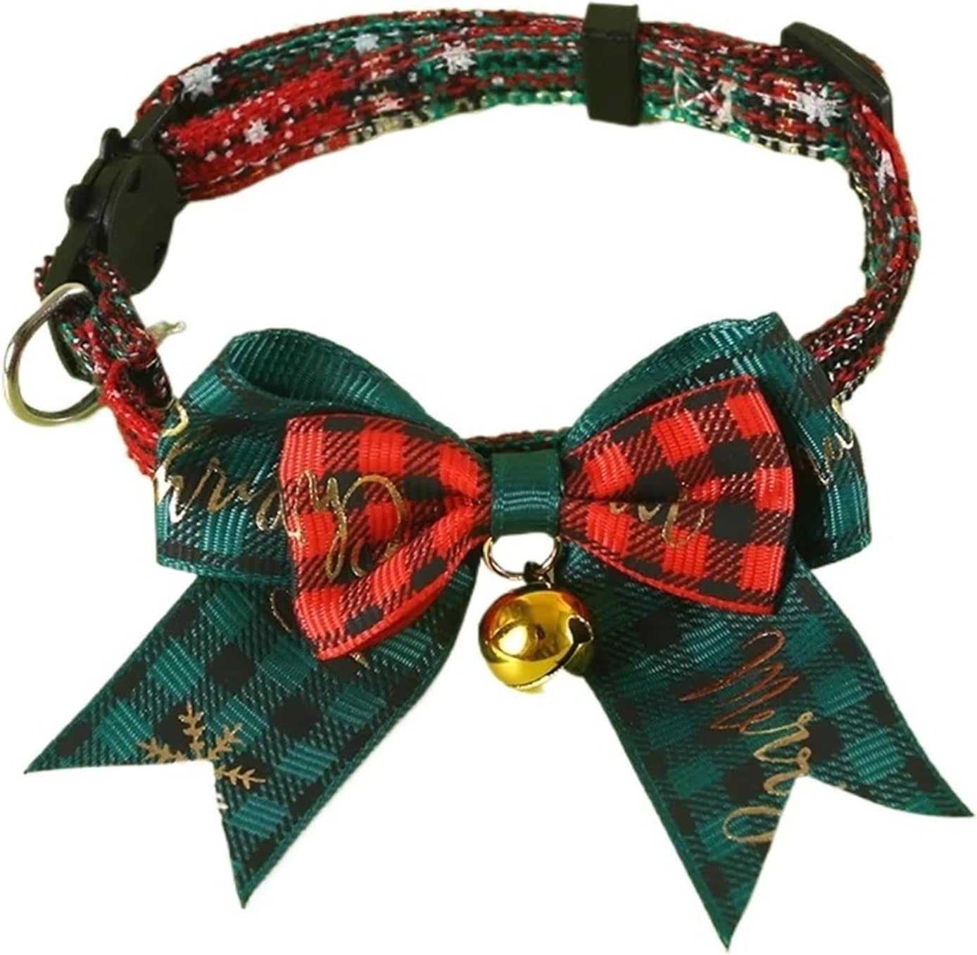 Cat Collar Adjustable Pet Bow Necklace Tie with Bell for Cats Dogs Accessories(Green)