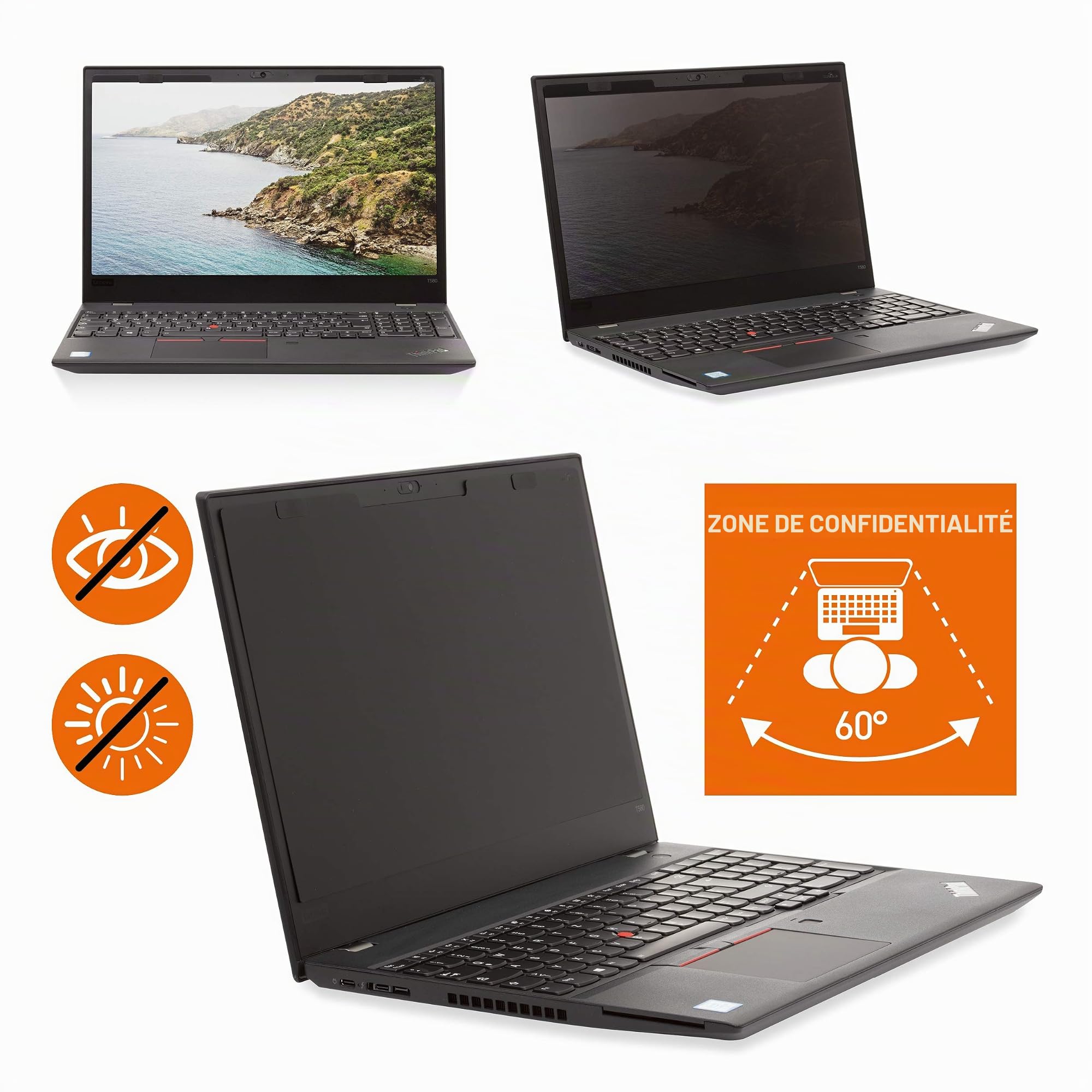DURABLE - Filtre de confidentialité magnétique - Pour écran de PC 16" 16:10 - Fixation facile - Pochette de rangement inclus - Gris/Anthracite