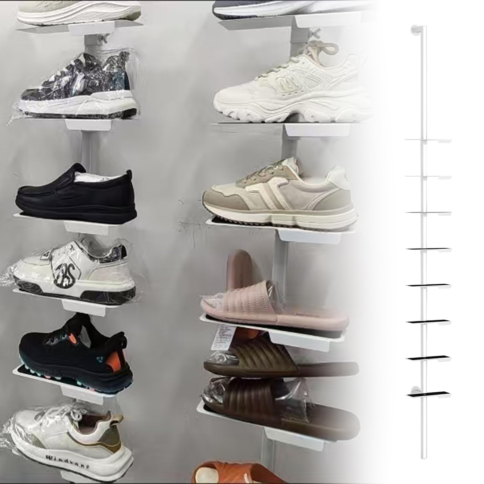 Étagère à chaussures réglable contre le désordre des grands placards