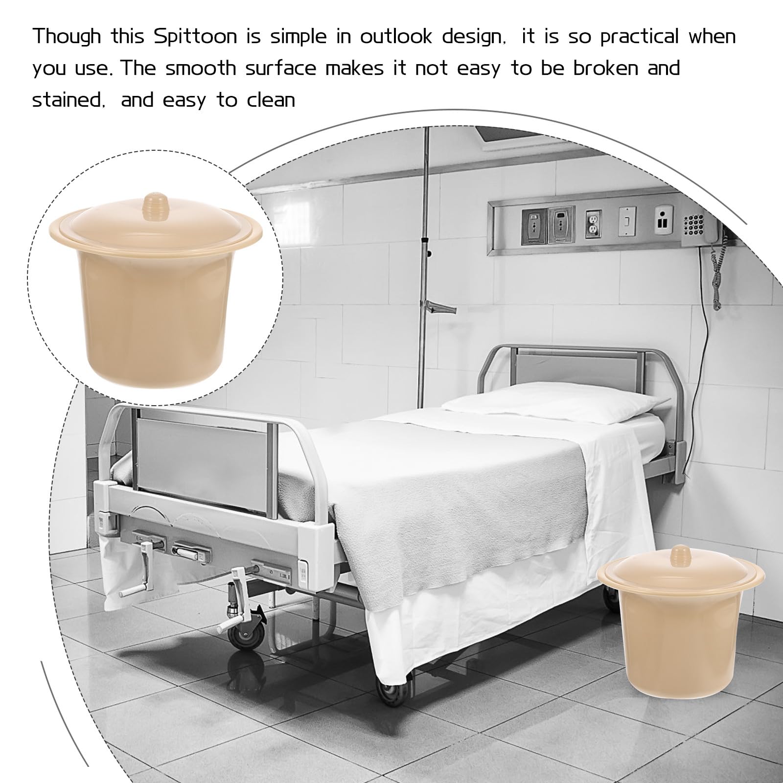 WC portatile da comodino per bambini e anziani, vasino notturno in plastica resistente con coperchio, design stabile per uso domestico, pratico aiuto per la salute delle donne, facile da pulire