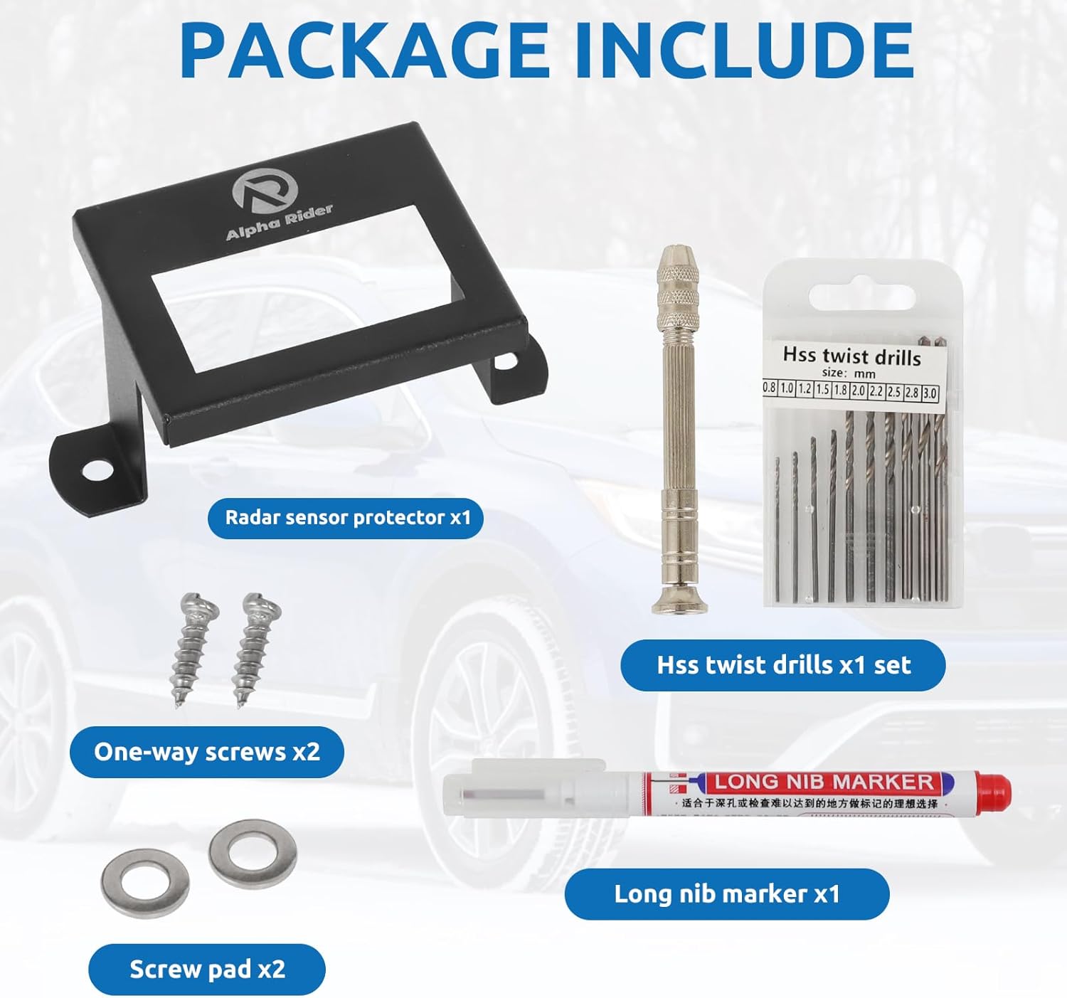 Front Radar Sensor Protector Cover Compaible with Honda CR-V CRV All Models 2017-2022, Vehicle Radar Sensor Protection Cover Accessory for Honda Accessories with Installation Screws, Black