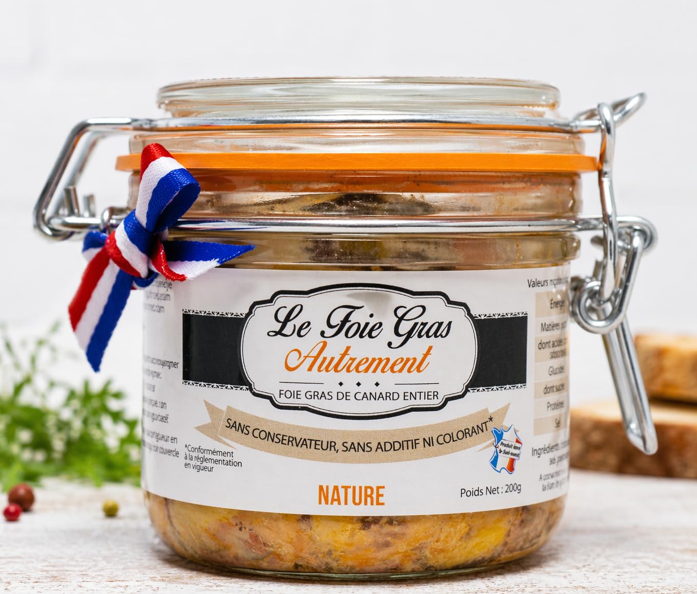 Foie gras de pato entero natural 400 g – Relais Gourmet | Artesanal francés | Sin conservantes, aditivos ni colorantes | Caja gourmet y regalo
