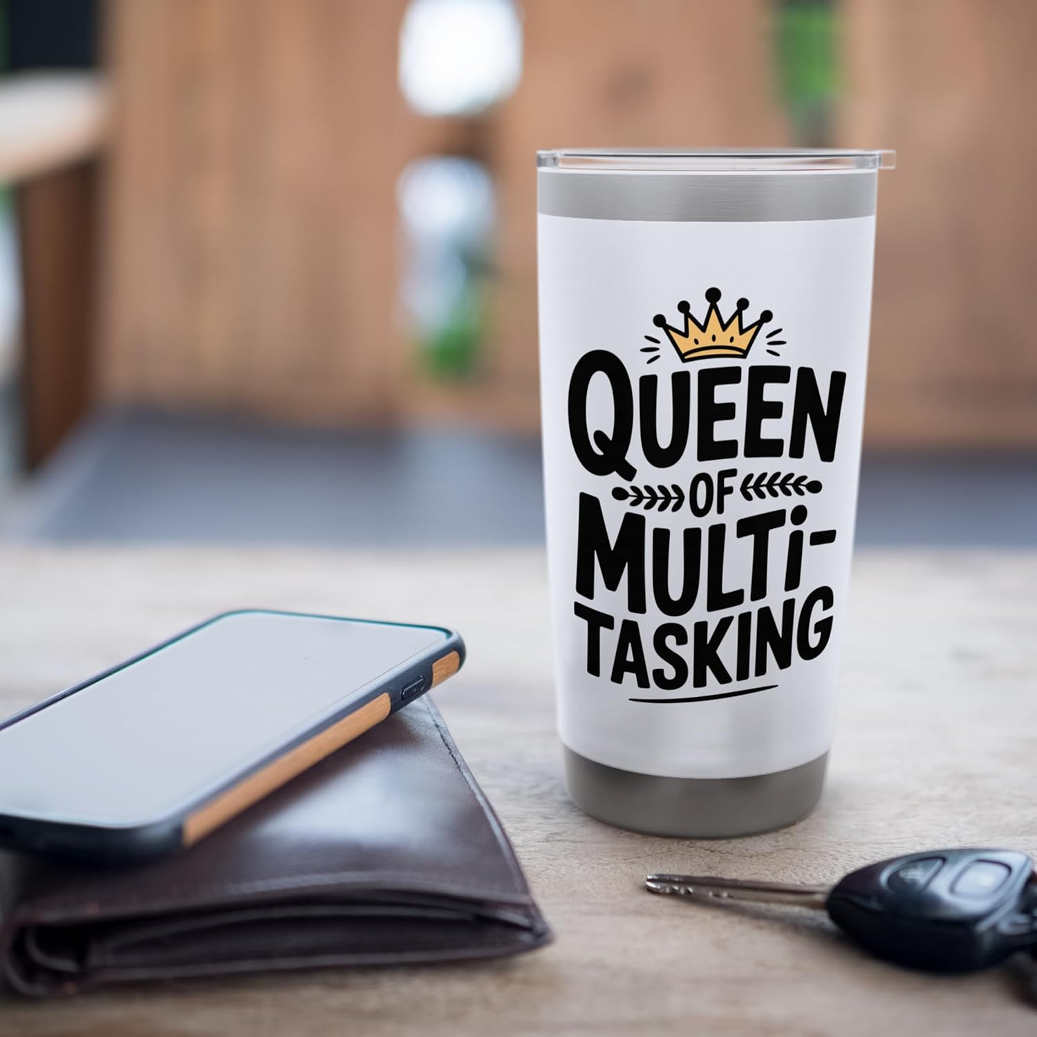 Queen of Multitasking Funny Mom Life Humor Stainless Steel Insulated Tumbler - Image 7