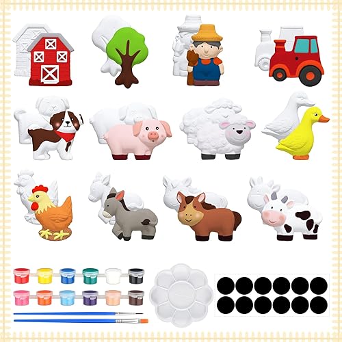 Sinmoe 12 Sets Farm Animals Arts and Crafts Set Paint