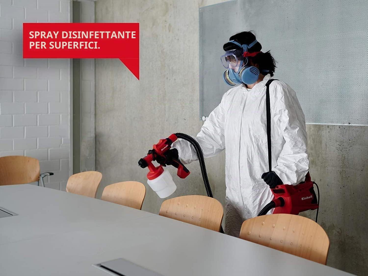 Einhell TC-SY 400 P Pistola a spruzzo (tensione 220-240 V, potenza 400 W, portata 500 mL/min, serbatorio 800 mL, incl. Doppio ugello, viscosimetro)