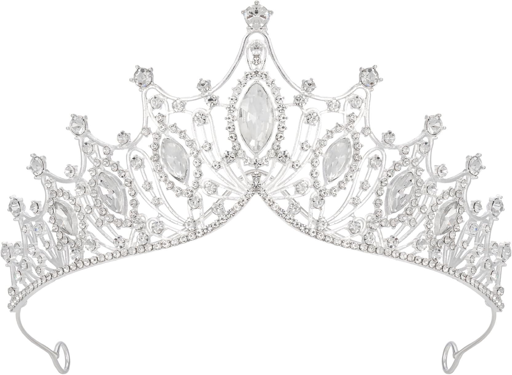SWEETV Vintage Tiaras and Crowns for Women Queen Crown Costume Headpiece for Halloween Quinceanera Pageant Prom
