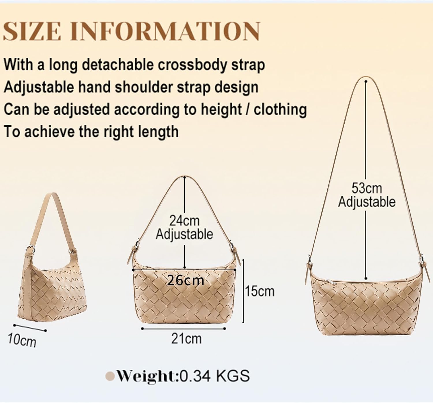 YONGLEE ARTEE Woven Vegan Leather Hobo Shoulder Bag, Small Crossbody Purse Tote for Women - Image 2