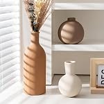 Vase en céramique 3, Décor maison moderne neutre, Terracotta Boho Rustic Farmhouse Vases décoratifs pour Pampas Fleurs séchées à l'herbe - Blanc#1)