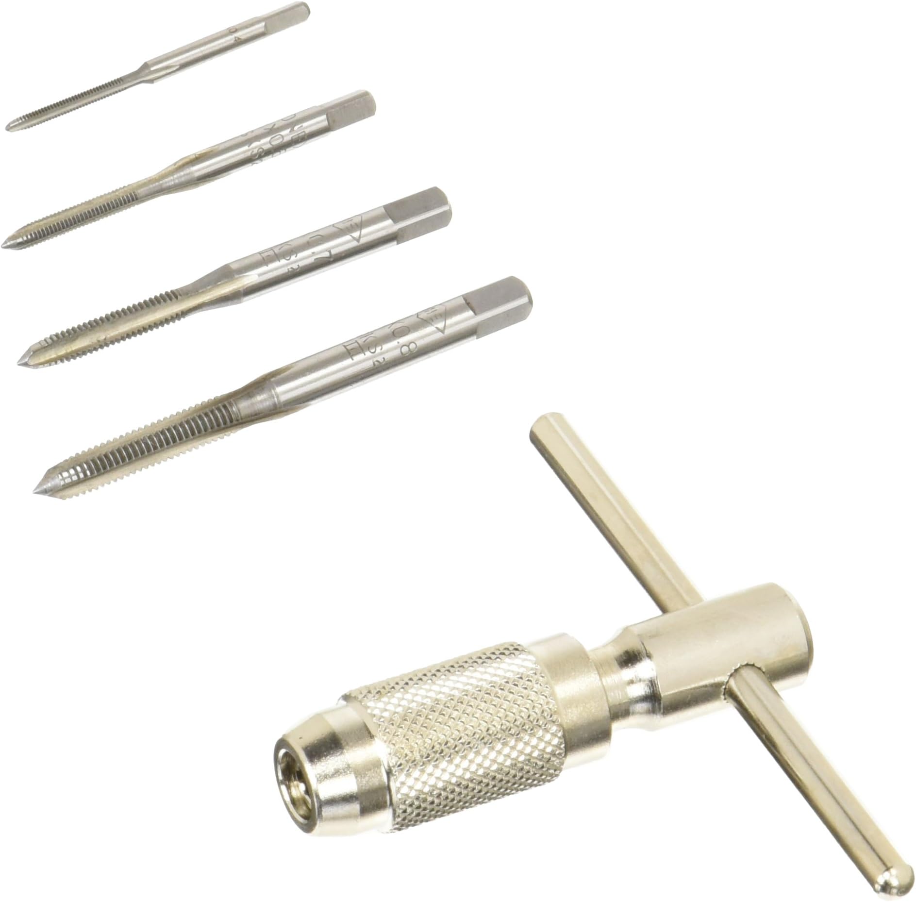 Precision tap Set (m2, m3, m4, m5 taps + T bar Wrench Handle). Made in Japan. ENGINEER tt-03