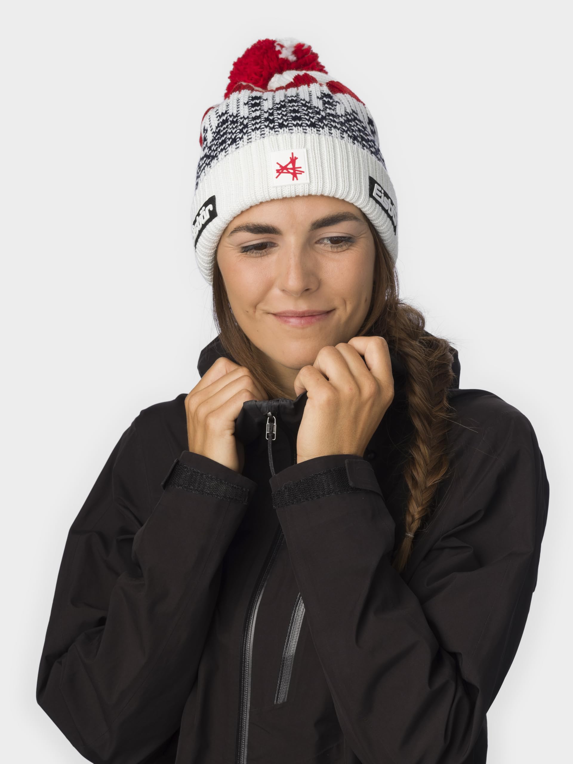 Eisbär Mütze Herren & Damen Norrak Pompon Ski Austria - Merino Unisex mit Fleece schützt vor Kälte und Wind - Bommelmütze Klassische Norwegermütze weich bequem atmungsaktiv Haube aus Österreich