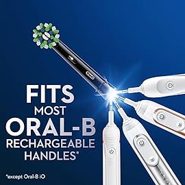 Oral-B Cross Action Replacement Brush Heads for an Oral-B Electric Toothbrush, Pack of 6, Black