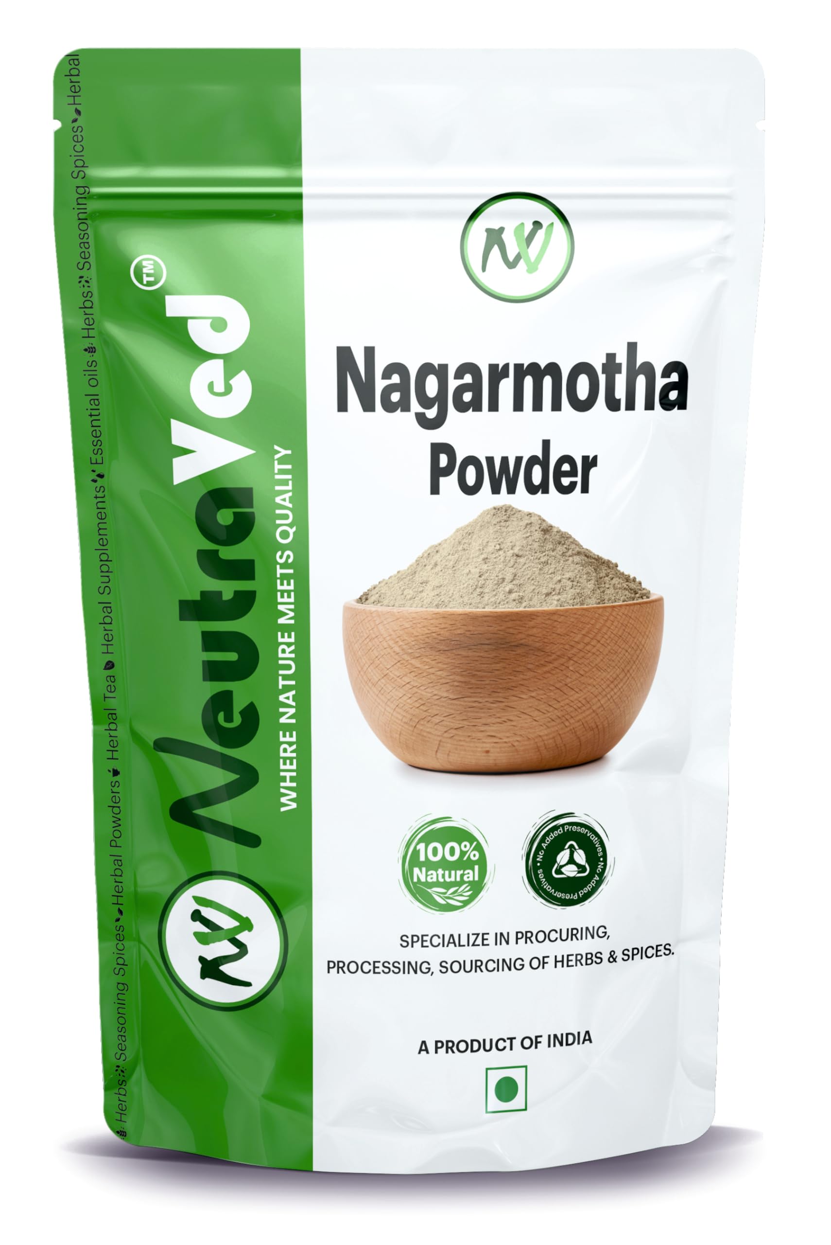 NeutraVed Nagarmotha Powder 100g | Also Know as Nutgrass, Mustak | Stand Up Ziplock Pouch Reusable Pack of one 100g-image-27